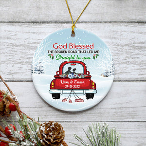 God Blessed The Broken Road, Personalized Christmas Ornaments, Custom Holiday Decoration