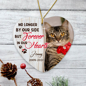 No Longer By Our Side, Personalized Heart Ornaments, Memorial Gifts, Custom Photo Gift