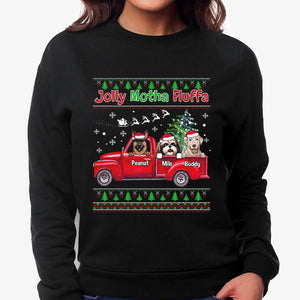 Jolly Motha Fluffa, Personalized Custom Sweaters, T shirts, Christmas Gifts for Dog Lovers