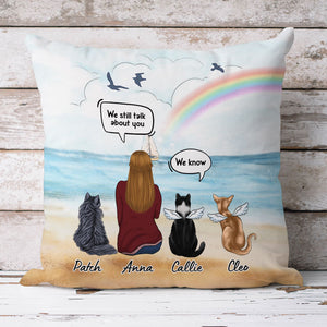 I Still Talk About You, Memorial Pillow, Personalized Pillows, Custom Gift for Cat Lovers