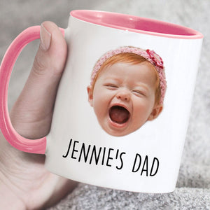 Baby Face Mug, Personalized Accent Mug, Gift For Parents, Custom Photo