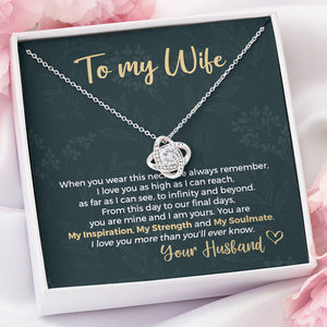 I Love You To Infinity And Beyond, Personalized Message Card Jewelry, Valentine's Day Gift For Her