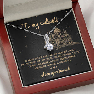 Not Just A Home But A Castle, Personalized Luxury Necklace, Message Card Jewelry, Gift For Her