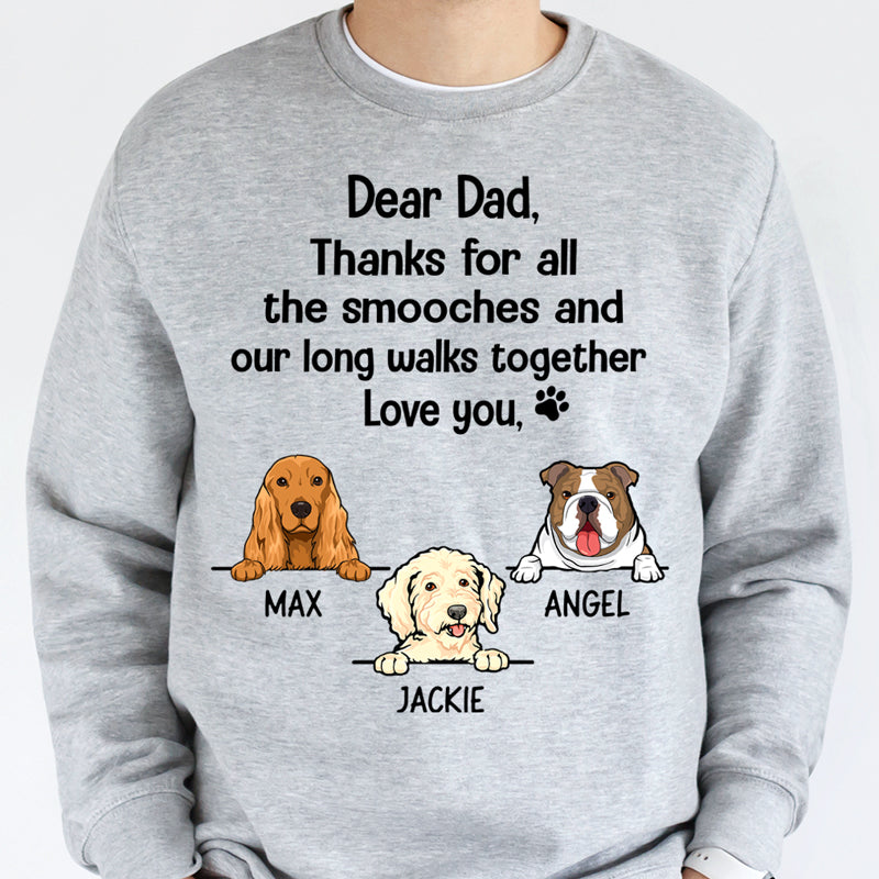 Thanks For Smooches And Walks Together, Personalized Custom Hoodie, Sweater, T shirts, Christmas for Dog Lovers