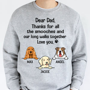 Thanks For Smooches And Walks Together, Personalized Custom Hoodie, Sweater, T shirts, Christmas for Dog Lovers