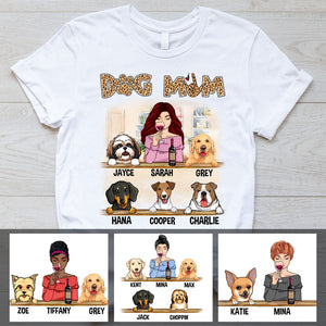 Dog Mom I Love You, Leopard, Personalized Dogs Shirt, Customized Gifts for Dog Lovers, Custom Tee