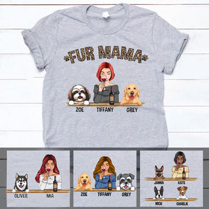 Fur Mama, Personalized Dogs Shirt, Customized Gifts for Dog Lovers, Custom Tee