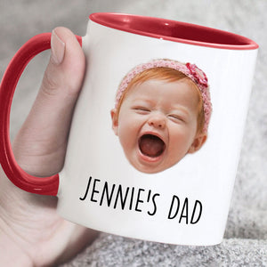 Baby Face Mug, Personalized Accent Mug, Gift For Parents, Custom Photo