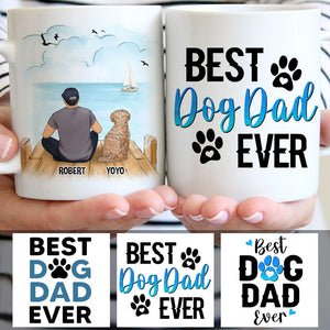 Best Dog Dad Ever, River, Customized Mug, Personalized Gift for Dog Lovers