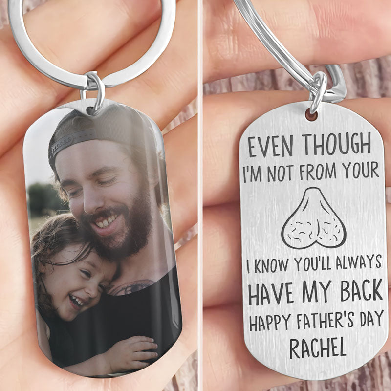 I Know You Will Always Have My Back, Personalized Keychain, Father's Day Gifts, Custom Photo