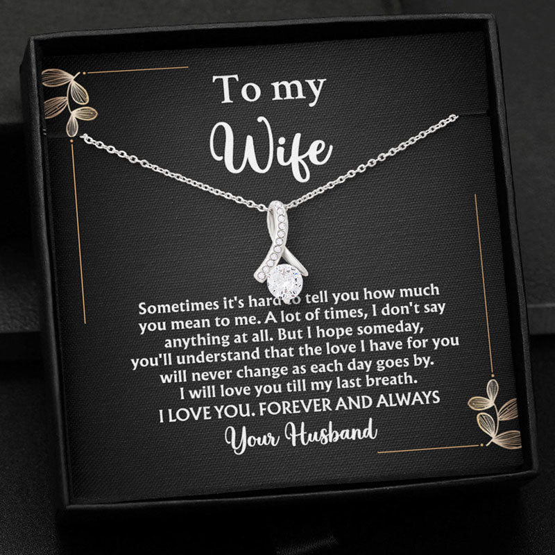 Love You Till My Last Breath, Personalized Luxury Necklace, Message Card Jewelry Gift For Her