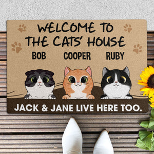 Welcome To My House Cat Doormat, Gift For Cat Lovers, Personalized Doormat, New Home Gift