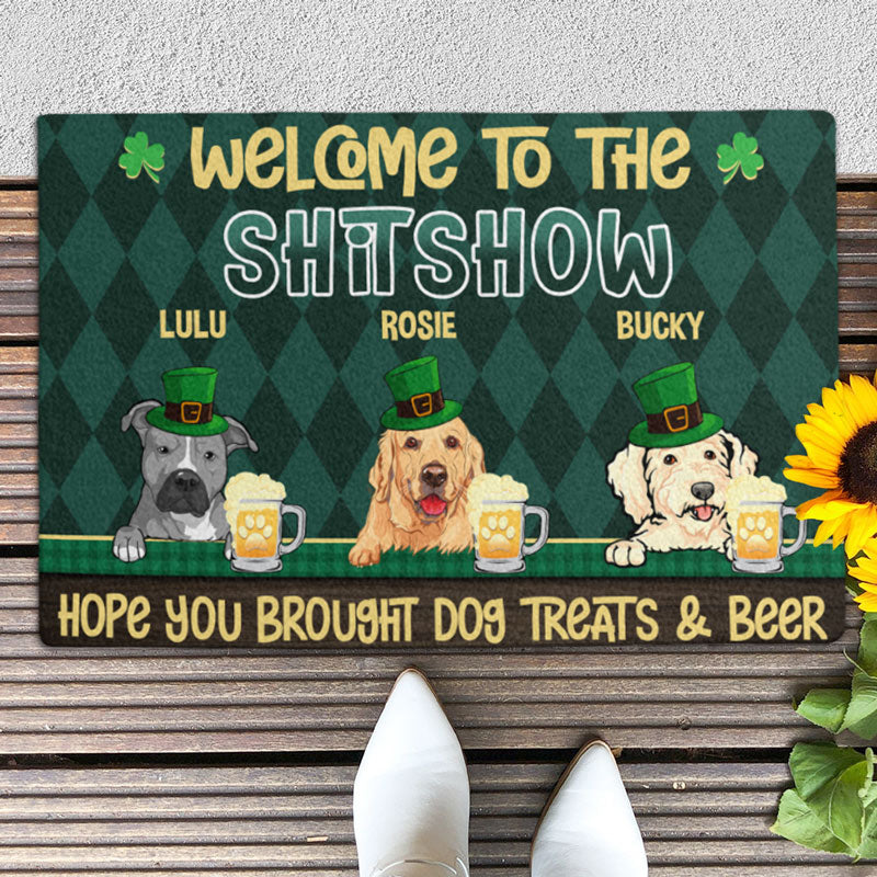 Hope You Brought Beer Doormat, Gift For Dog Lovers, Personalized St. Patrick's Day Gifts