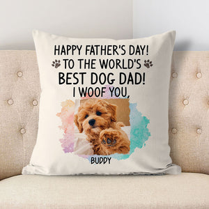 Happy Father's Day, I Woof You, Personalized Pillows, Custom Gift for Dog Lovers