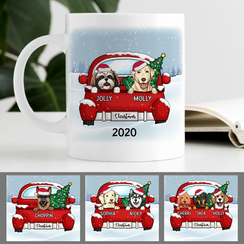 Unique Personalized Christmas Mug, Custom Gift for Dog Lovers