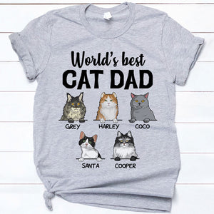 World's Best Cat Dad, Custom Shirt, Personalized Gifts for Cat Lovers