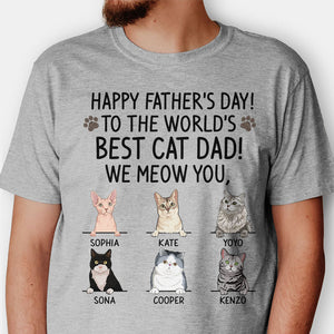 Happy Father's Day Best Cat Dad, Custom Shirt, Personalized Gifts for Cat Lovers