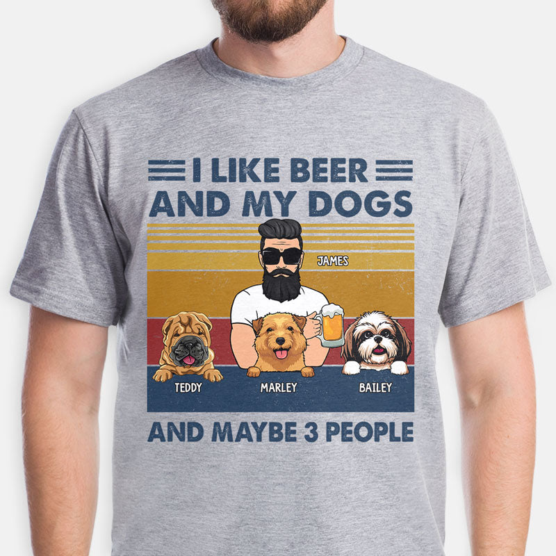 I Like Beer and My Dog, Custom Shirt For Dog Lovers, Personalized Gifts For Dog Dad