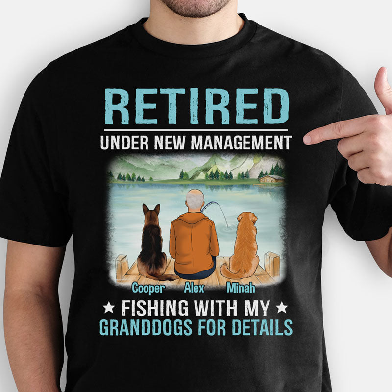 Retired Fishing With Granddogs, Old Man, Personalized Shirt, Sweater, Hoodie