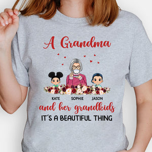 Grandma and Her Grandkids It's A Beautiful Thing, Personalized Shirt, Personalized Gift for Grandmother