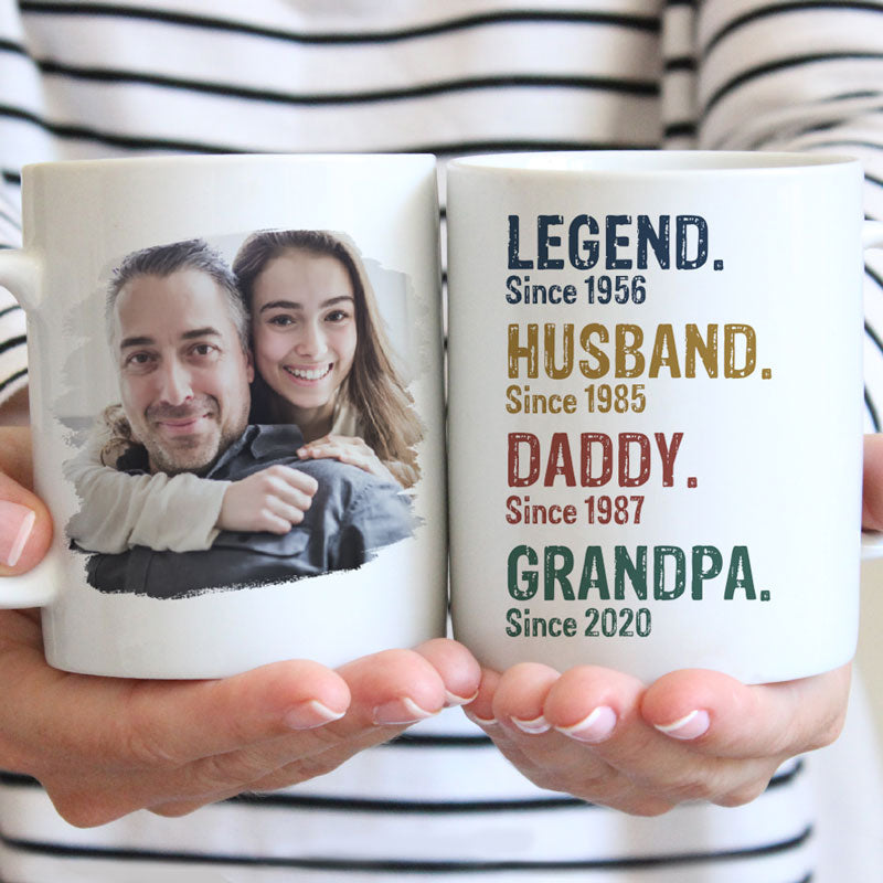 Legend Husband Since Year Custom Photo, Personalized Mug, Father's Day Gifts