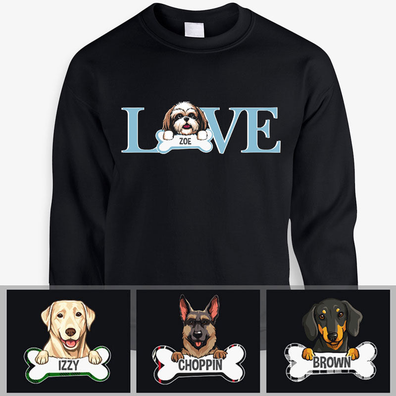 Love, Personalized Custom Sweaters, T shirts, Gifts for Dog Lovers