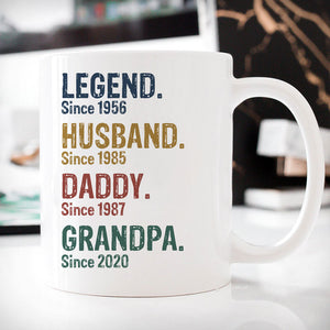 Legend Husband Daddy Grandpa Since Year, Personalized Mug, Father's Day Gifts