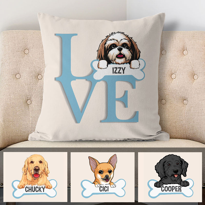 Love, Personalized Pillows, Custom Gift for Dog Lovers