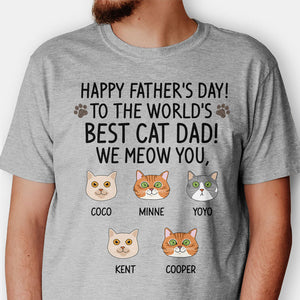 Happy Father's Day Best Cat Dad, Cat Face, Custom Shirt, Personalized Gifts for Cat Lovers