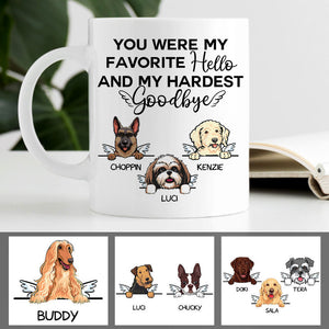 My Hardest Goodbye, Custom Memorial Dogs Mug, Personalized Gifts for Dog Lovers