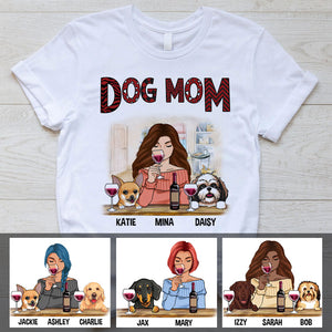 Dog Mom, Red, Personalized Dogs Shirt, Customized Gifts for Dog Lovers, Custom Tee