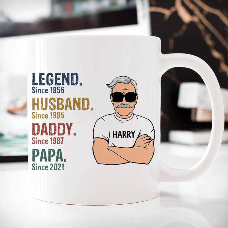 Legend Husband Since Year Old Man, Personalized Mug, Father's Day Gifts