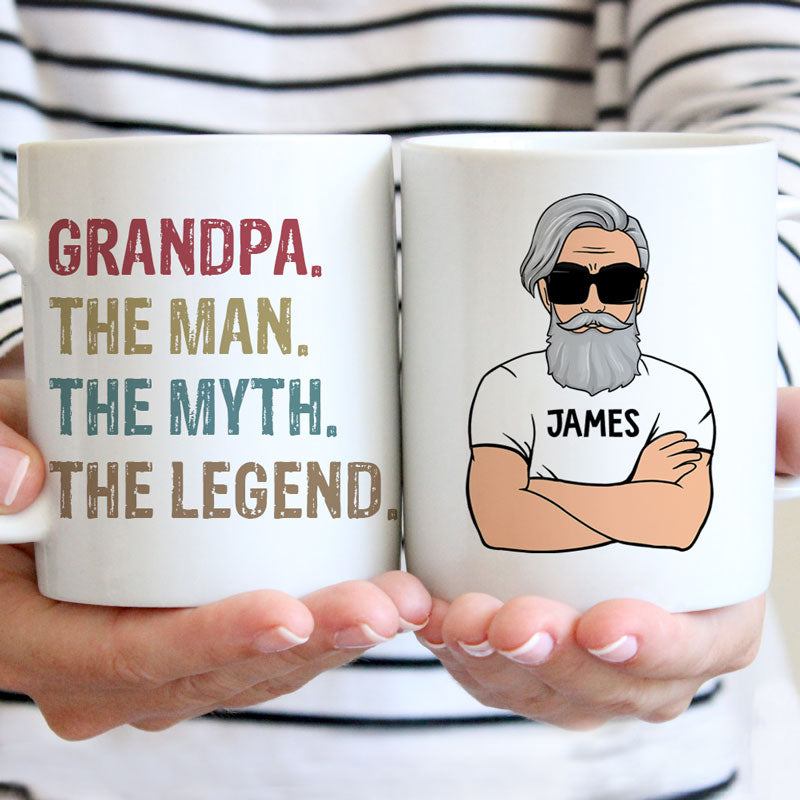 The Man The Myth The Legend Old Man, Personalized Mug, Father's Day Gifts