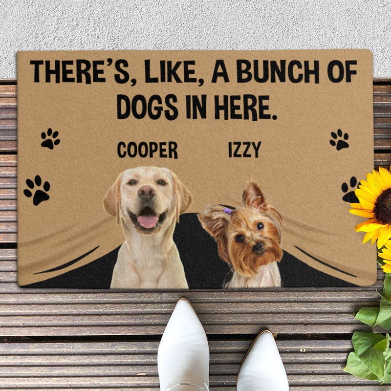 There's Like A Bunch Of Pets, Custom Photo Doormat, Gift For Pet Lovers, Personalized Doormat, New Home Gift