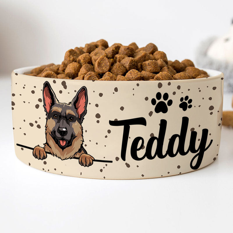 Personalized Custom Dog Bowls, Polka Dot, Gift for Dog Lovers