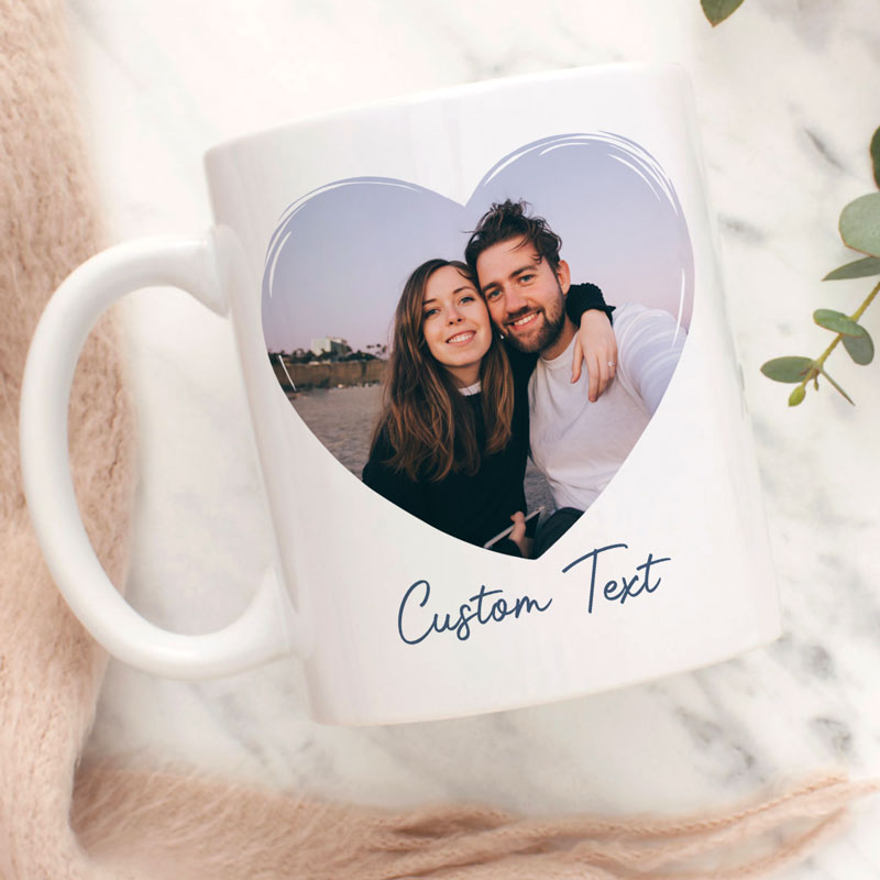 Heart Custom Photo, Personalized Mugs, Custom Coffee Mugs, Valentine's Day gift, Anniversary gifts