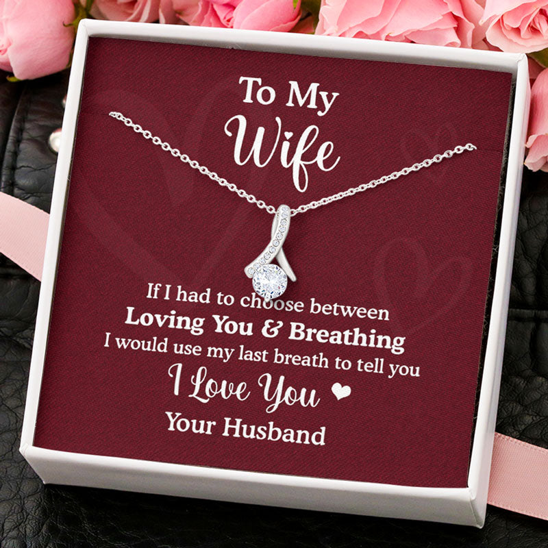 Use My Last Breath, Personalized Luxury Necklace, Message Card Jewelry, Anniversary Gifts For Her