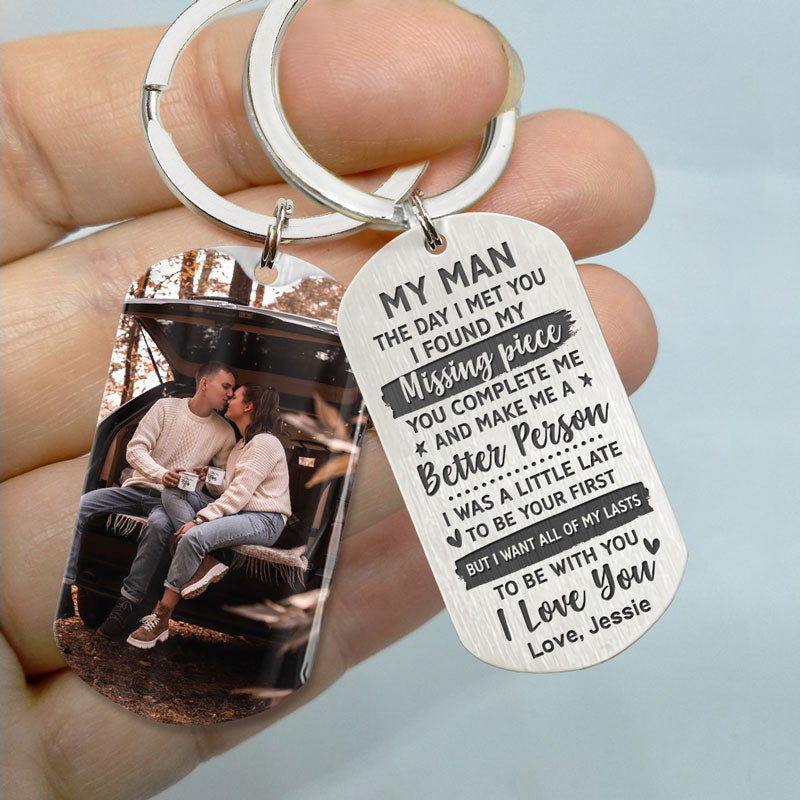 You Are My Missing Piece, Personalized Keychain, Anniversary Gifts For Him, Custom Photo