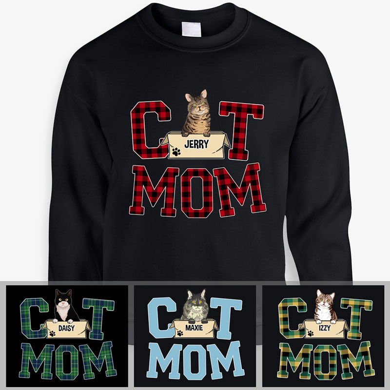 Cat Mom, Personalized Custom Sweaters, T shirts, Shirt for Cat Lovers